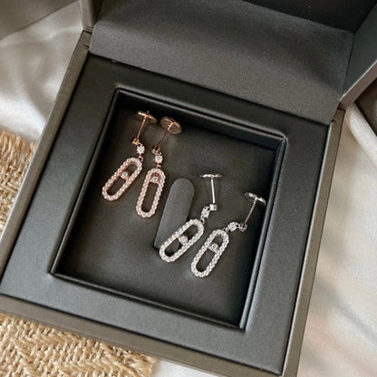 [LumiVibe]DORMEUSES MOVE UNO DIAMOND EARRINGS