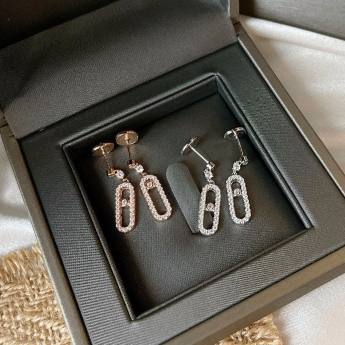 [LumiVibe]DORMEUSES MOVE UNO DIAMOND EARRINGS