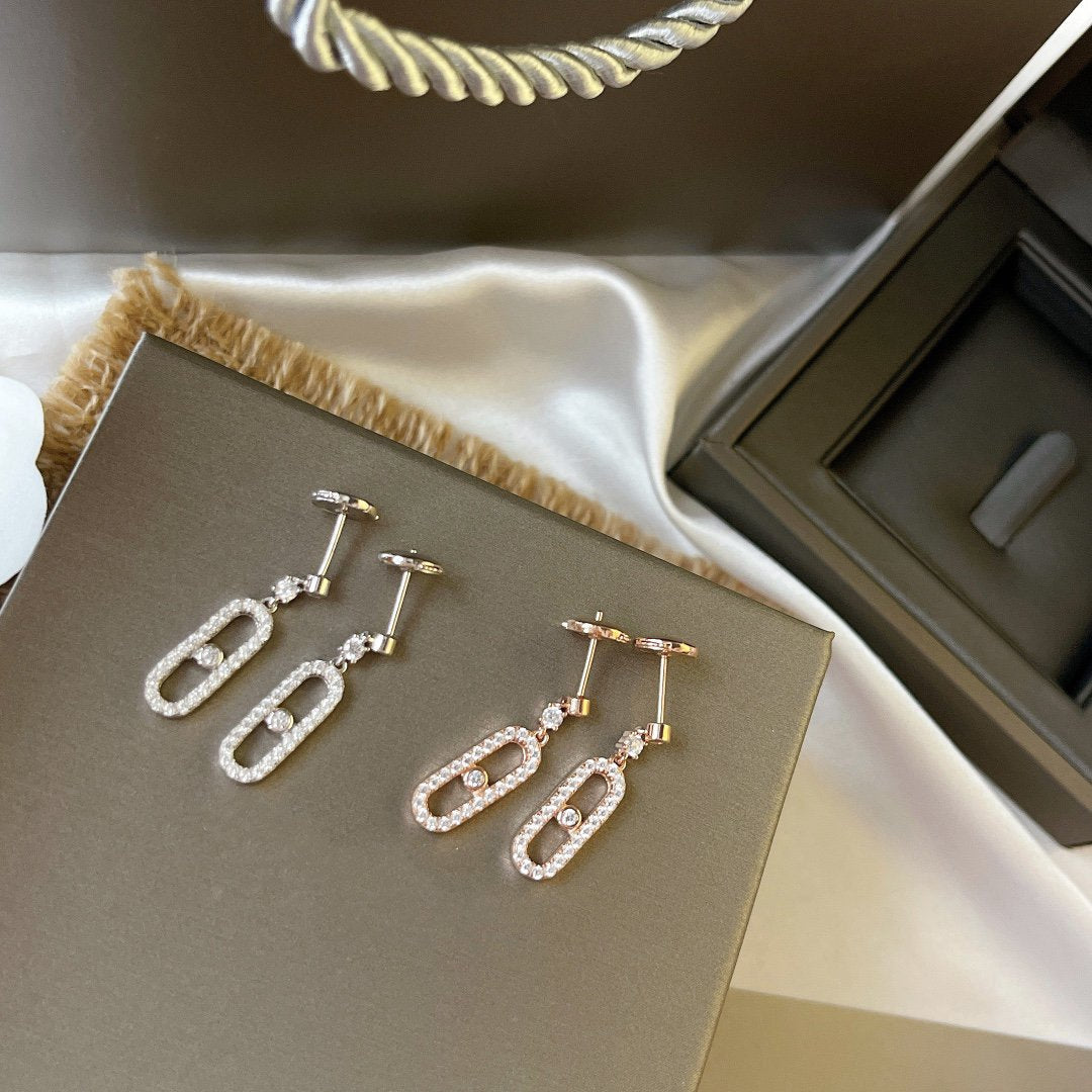 [LumiVibe]DORMEUSES MOVE UNO DIAMOND EARRINGS