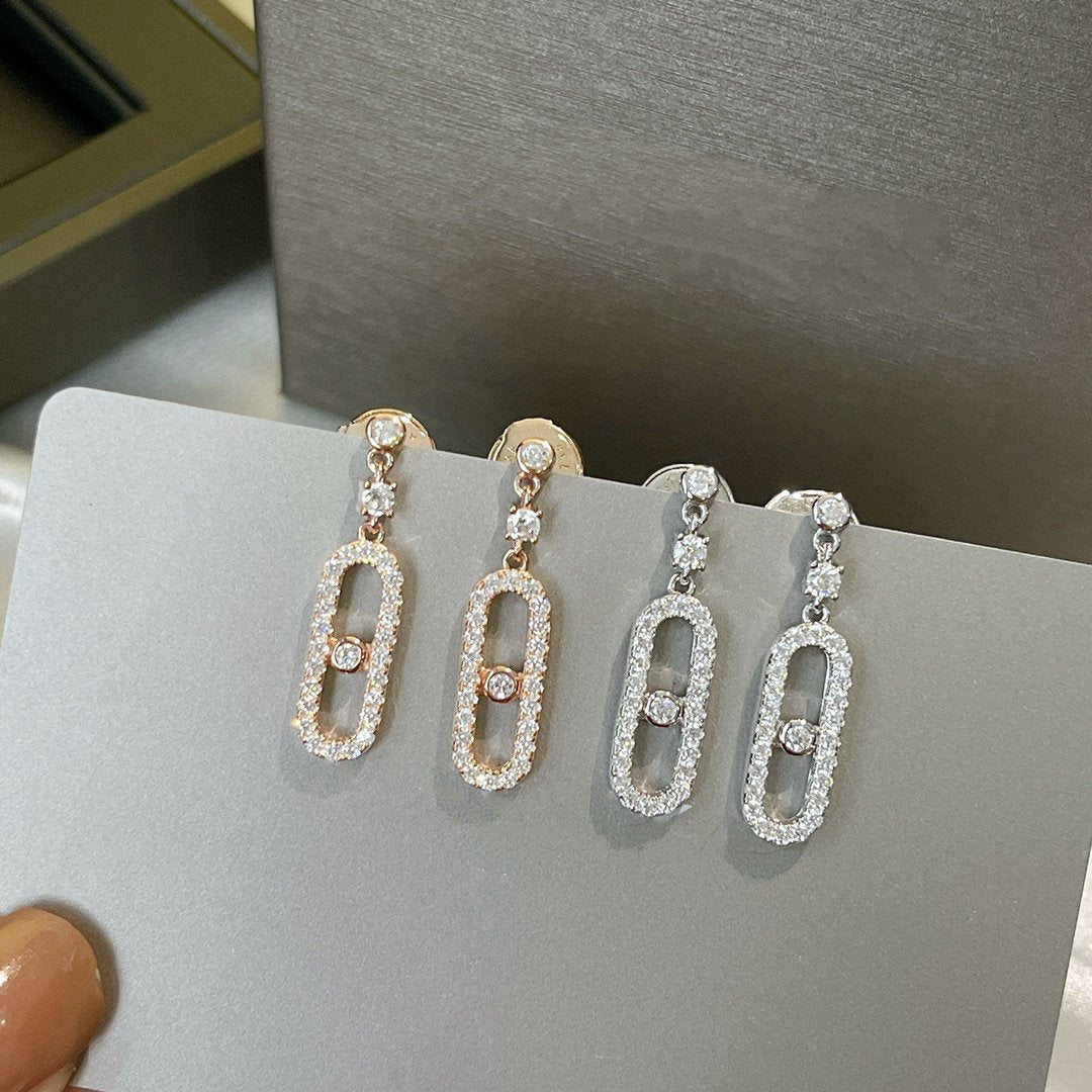 [LumiVibe]DORMEUSES MOVE UNO DIAMOND EARRINGS