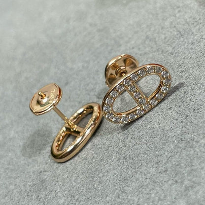 [LumiVibe]HM FULL DIAMOND PIG NOSE STUD EARRINGS