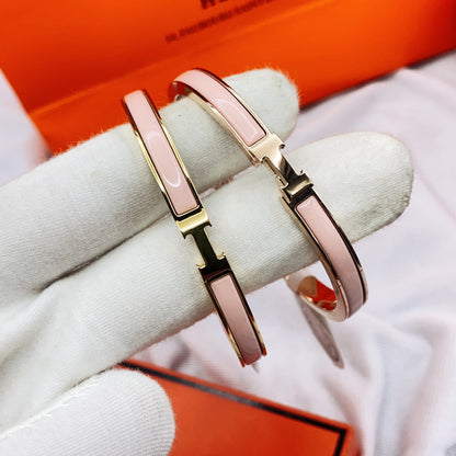 [LumiVibe]CLASSIC HM CLIC  PINK 8MM ENAMEL BRACELET
