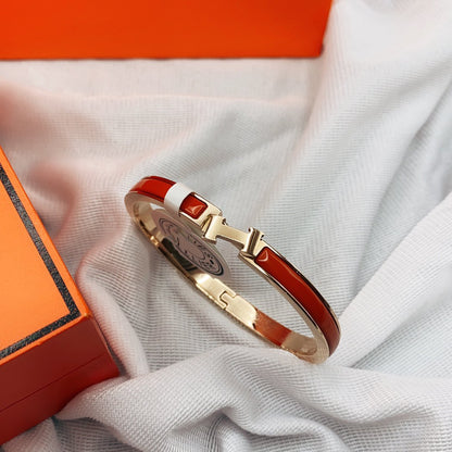 [LumiVibe]CLASSIC HM CLIC RED 8MM ENAMEL BRACELET