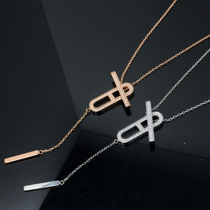 [LumiVibe]HM NECKLACE PLATINUM ROSE GOLD DIAMOND