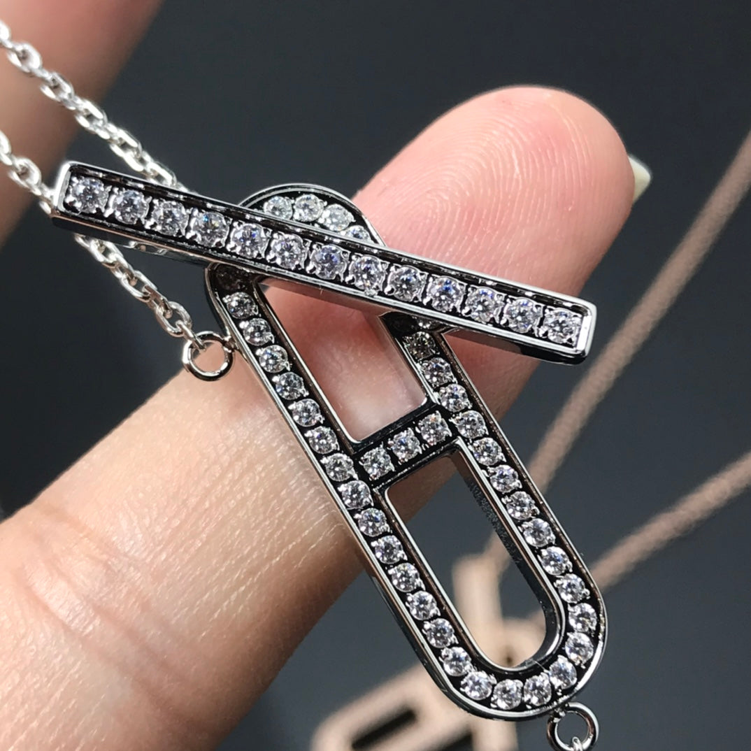 [LumiVibe]HM NECKLACE PLATINUM ROSE GOLD DIAMOND