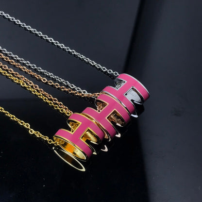 [LumiVibe]H NECKLACE PINK