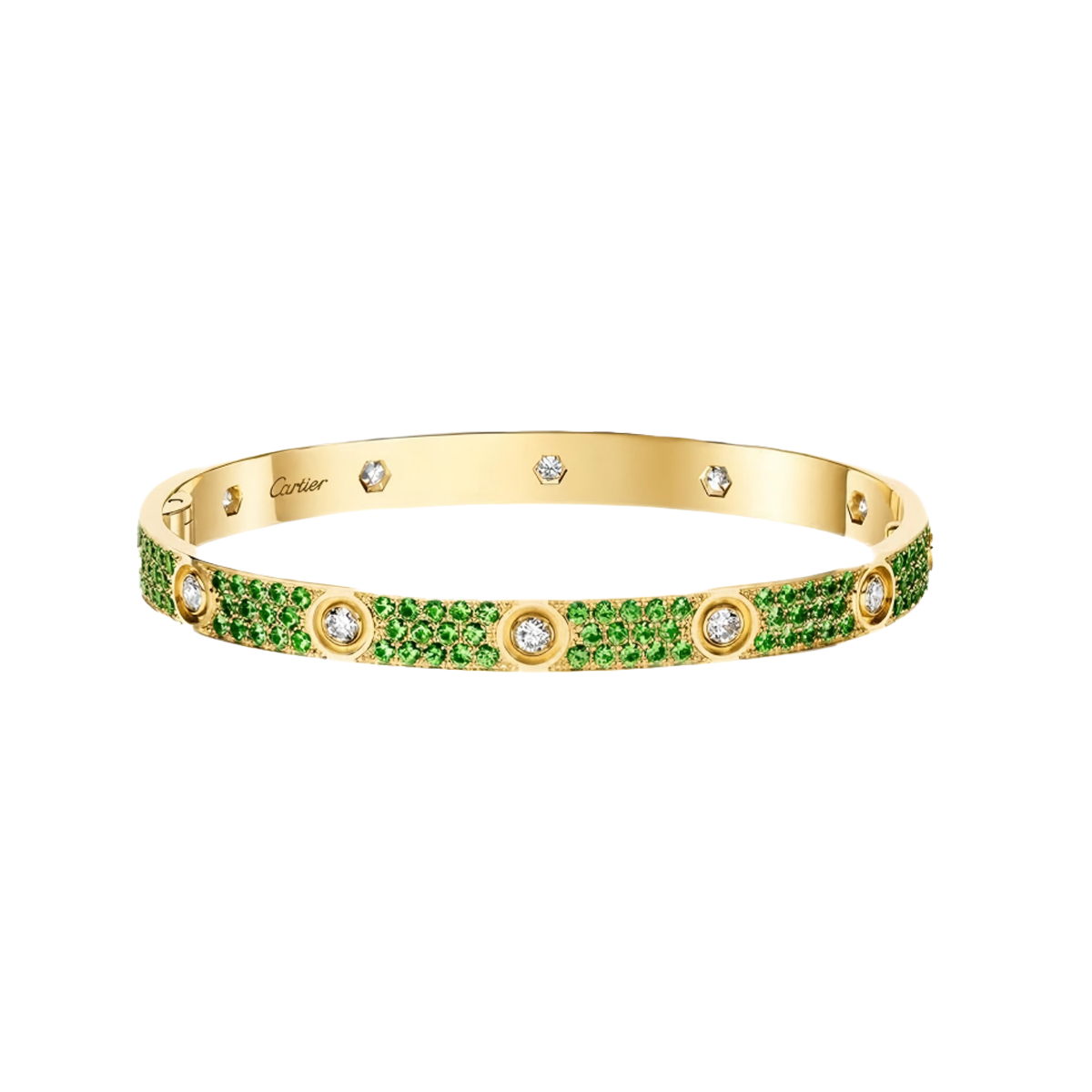 [LumiVibe]2026 PAVE GEMSTONE LOVE BRACELET 6.1MM 10 DIAMONDS