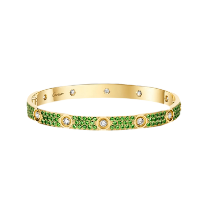 [LumiVibe]2026 PAVE GEMSTONE LOVE BRACELET 6.1MM 10 DIAMONDS
