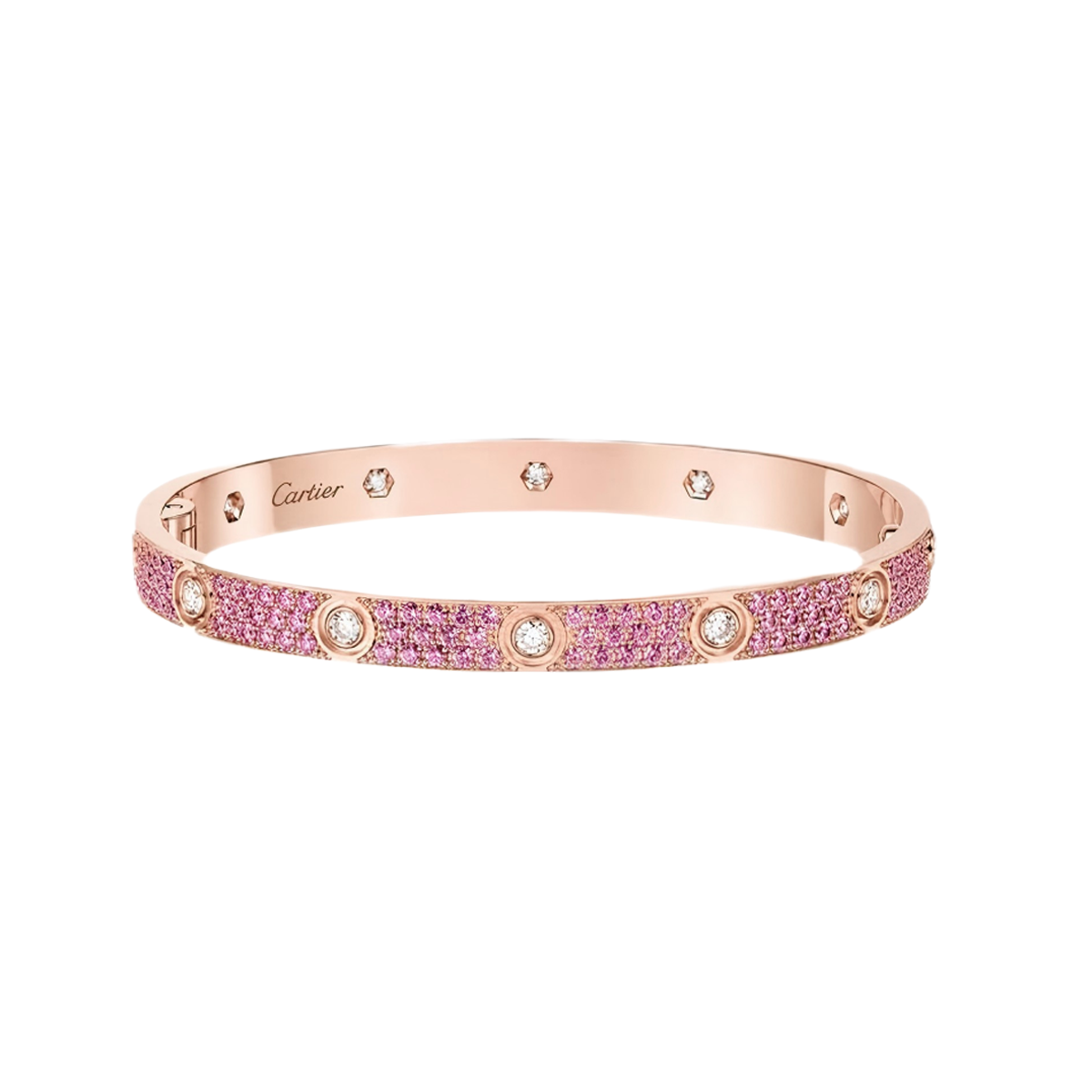 [LumiVibe]2026 PAVE GEMSTONE LOVE BRACELET 6.1MM 10 DIAMONDS