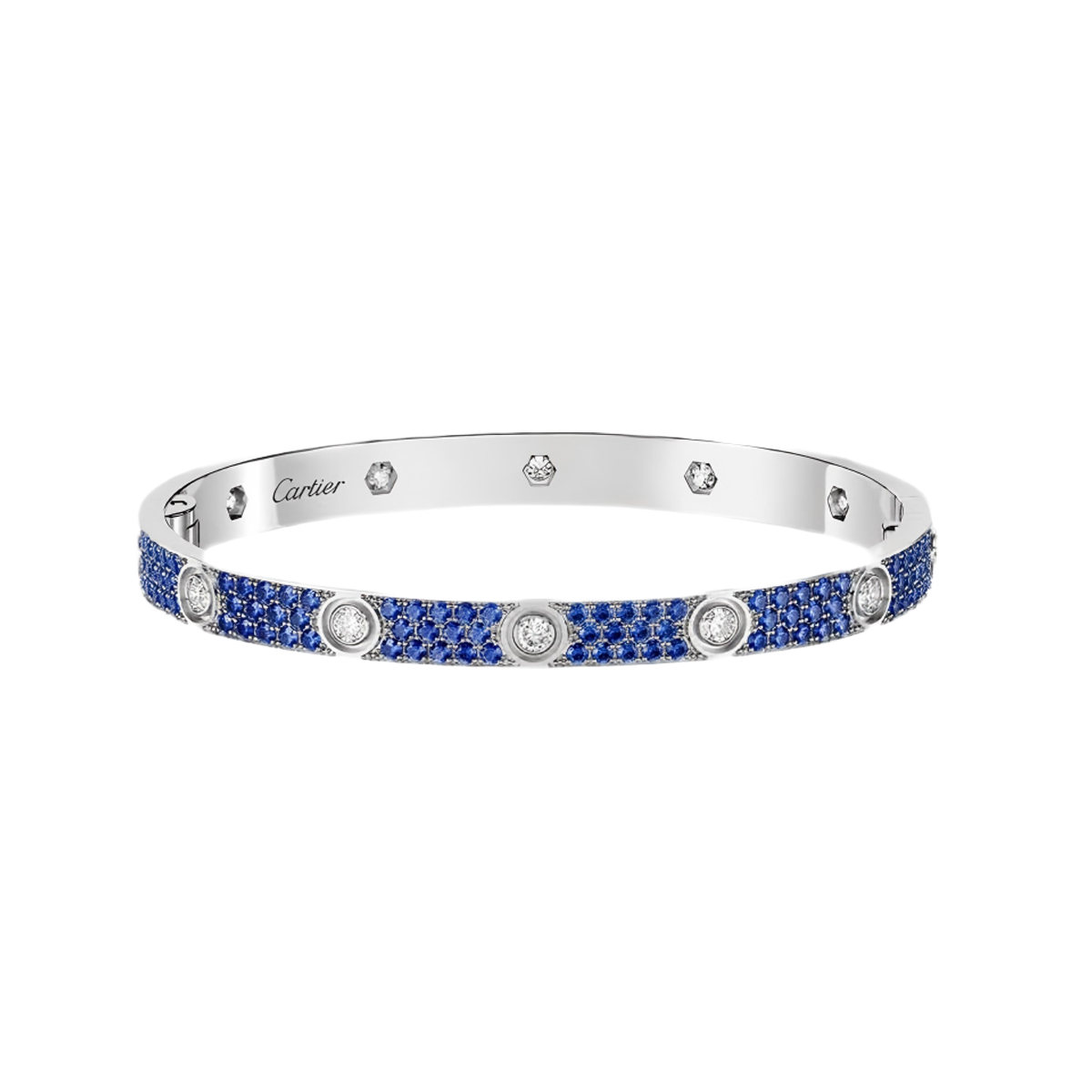 [LumiVibe]2026 PAVE GEMSTONE LOVE BRACELET 6.1MM 10 DIAMONDS