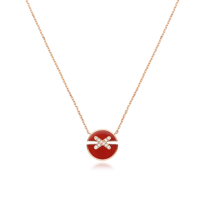 [LumiVibe]JEUX DE ROSE GOLD DIAMOND NECKLACE