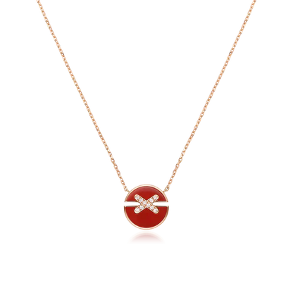 [LumiVibe]JEUX DE ROSE GOLD DIAMOND NECKLACE