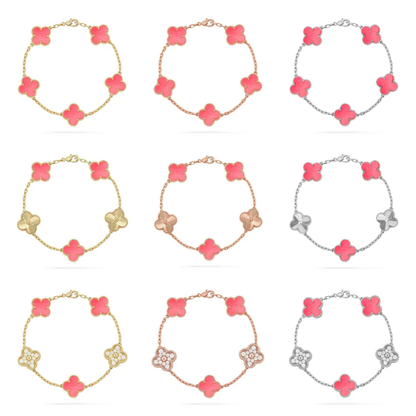 [LumiVibe] CLOVER 5 MOTIFS  PINK MOP BRACELET COLLECTION