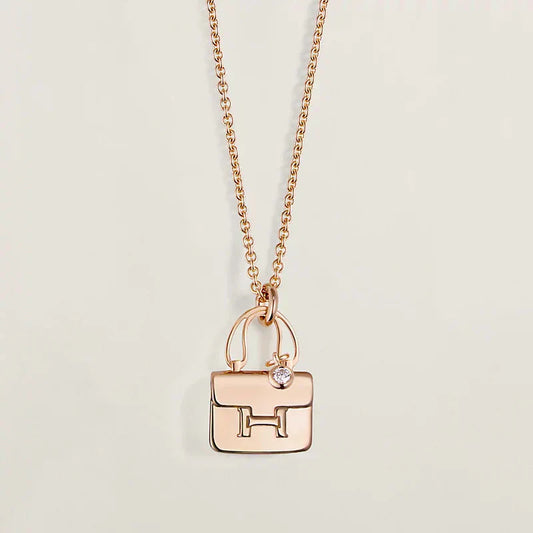 [LumiVibe]AMULETTE PEDANT ROSE GOLD NECKLACE