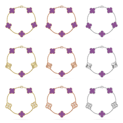 [LumiVibe] CLOVER 5 MOTIF VIOLET BRACELET COLLECTION
