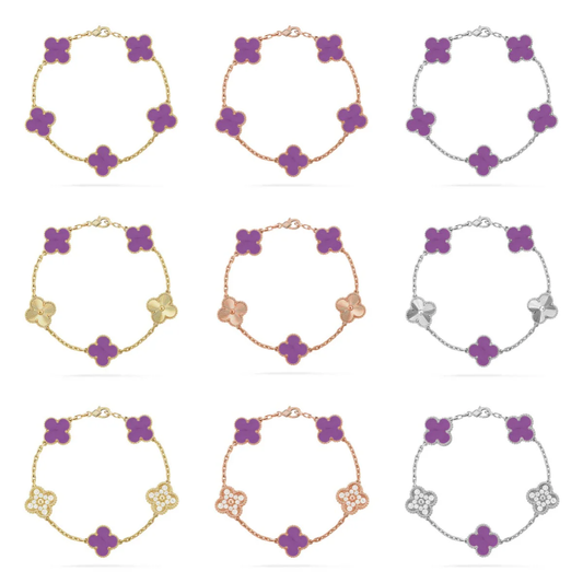 [LumiVibe] CLOVER 5 MOTIF VIOLET BRACELET COLLECTION