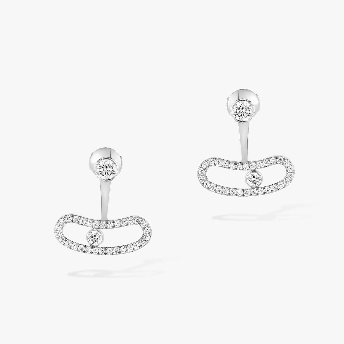 [LumiVibe]MOVE UNO SILVER DIAMOND EARRINGS