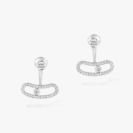 [LumiVibe]MOVE UNO SILVER DIAMOND EARRINGS
