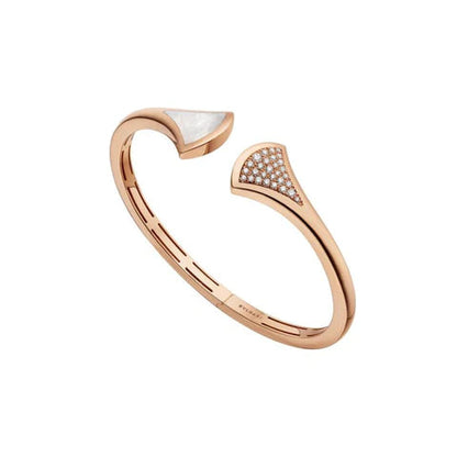 [LumiVibe]DREAM BRACELET OPEN PINK GOLD MOP DIAMOND