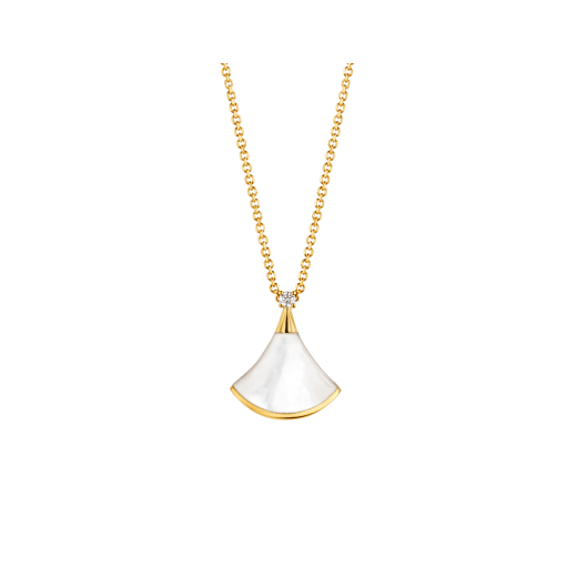 [LumiVibe]DREAM NECKLACE WHITE MOP GOLD 1 DIAMOND