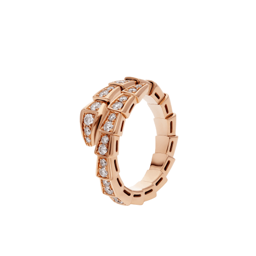 [LumiVibe]SERPENTI RING PINK GOLD DIAMOND PAVED 4MM
