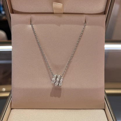 [LumiVibe]SERPENTI  NECKLACE DOUBLE RING DIAMOND