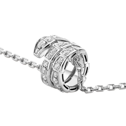 [LumiVibe]SERPENTI  NECKLACE DOUBLE RING DIAMOND