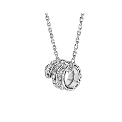 [LumiVibe]SERPENTI  NECKLACE DOUBLE RING DIAMOND