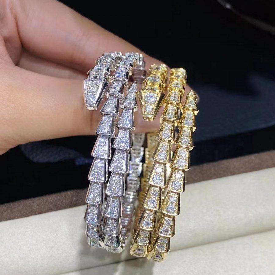 [LumiVibe]SERPENTI BRACELET GOLD DIAMOND DOUBLE ROW
