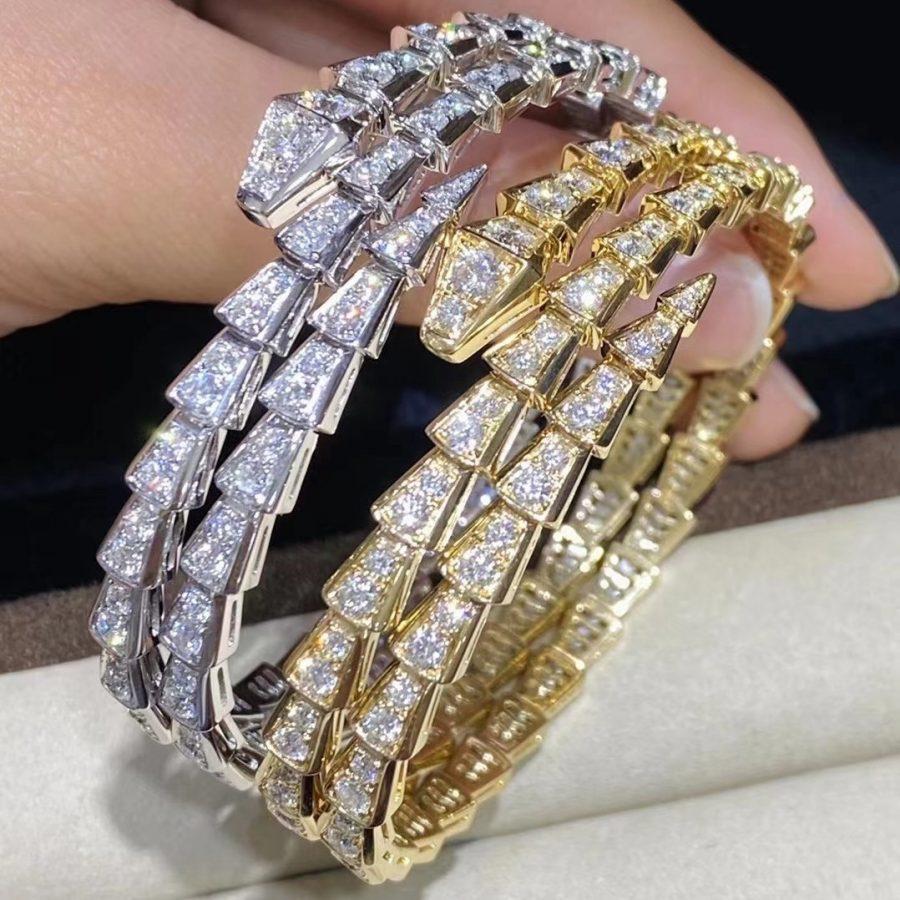 [LumiVibe]SERPENTI BRACELET GOLD DIAMOND DOUBLE ROW