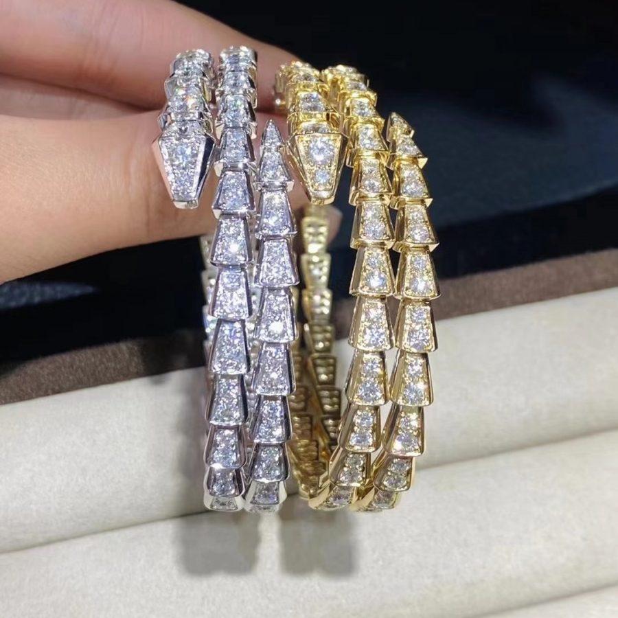[LumiVibe]SERPENTI BRACELET GOLD DIAMOND DOUBLE ROW