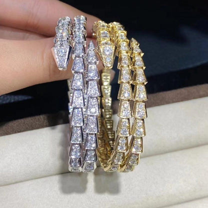 [LumiVibe]SERPENTI BRACELET GOLD DIAMOND DOUBLE ROW