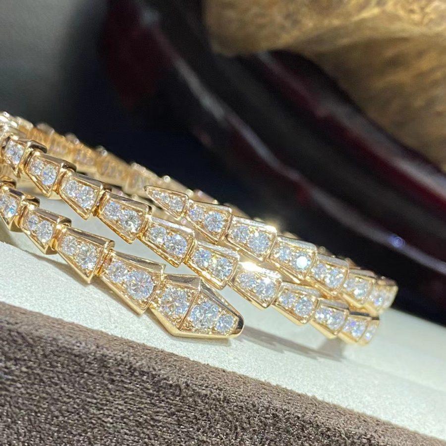 [LumiVibe]SERPENTI BRACELET GOLD DIAMOND DOUBLE ROW