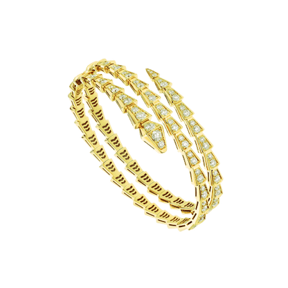 [LumiVibe]SERPENTI BRACELET GOLD DIAMOND DOUBLE ROW