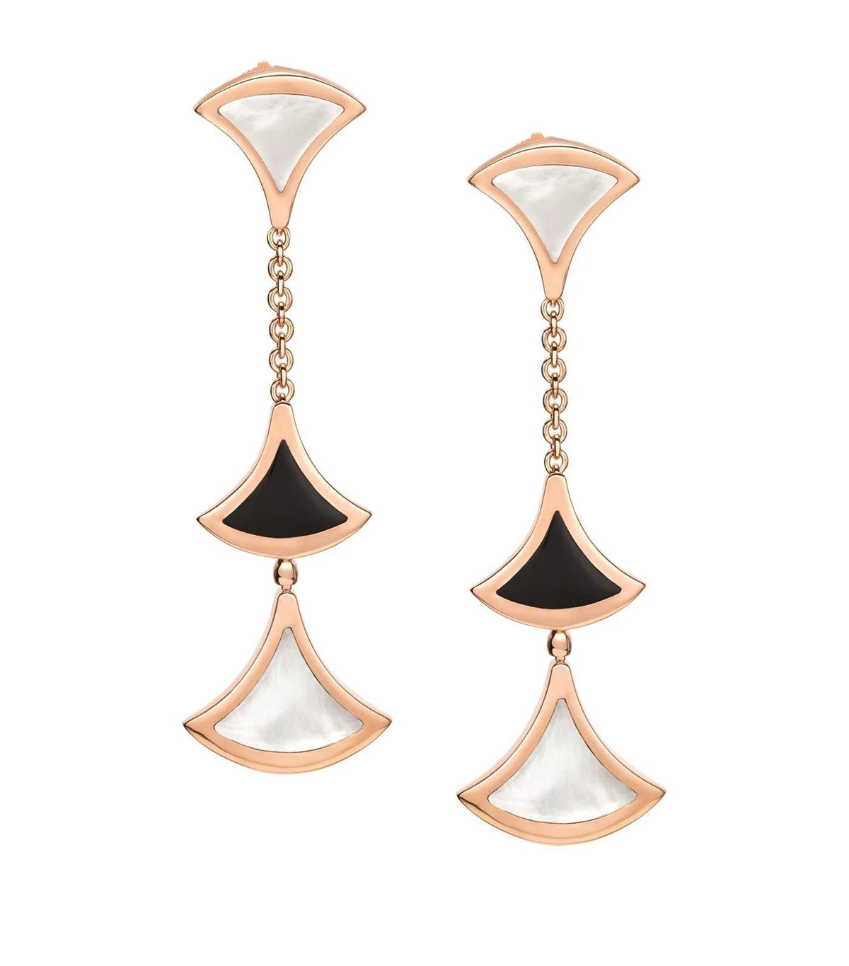 [LumiVibe]DREAM EARRINGS 3 MOTIFS ONYX MOP PINK GOLD