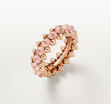 [LumiVibe]CLASH ELEGANT ROSE GOLD RING FEATURING NATURAL AGATE