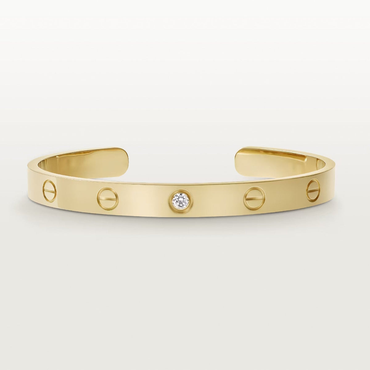 [LumiVibe]LOVE BRACELET 6.1MM 1 DIAMOND OPEN CUFF