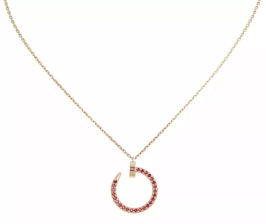 [LumiVibe]JUSTE NECKLACE GOLD RED DIAMONDS