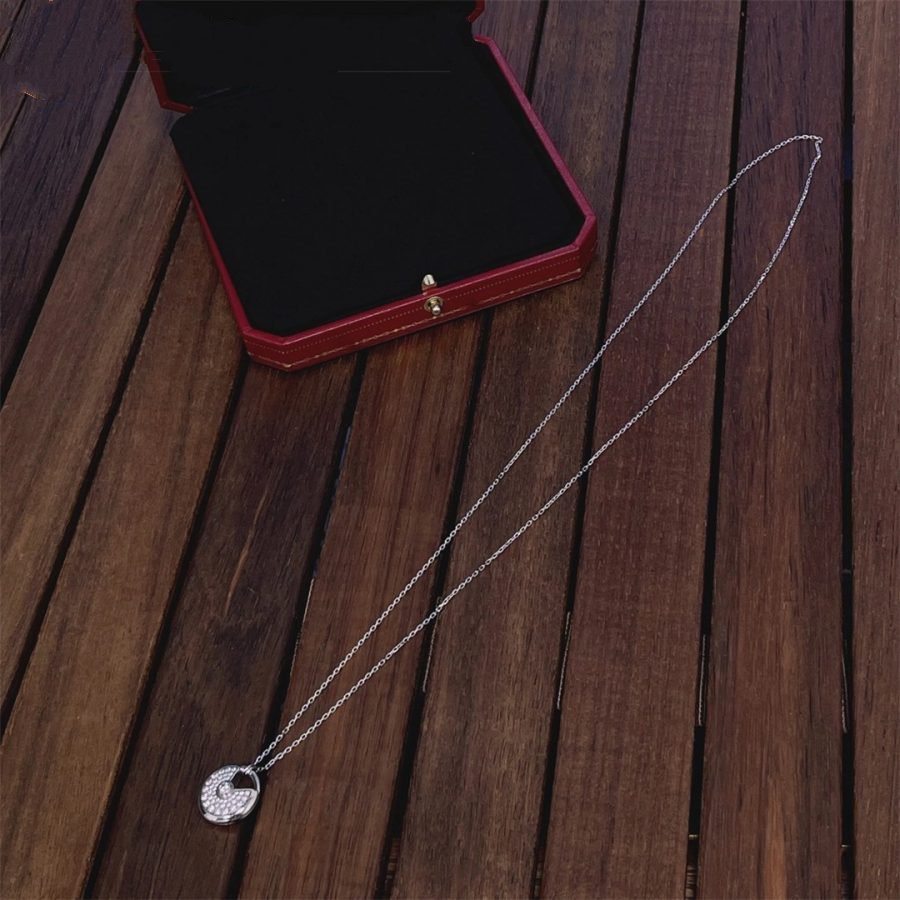 [LumiVibe]AMULETTE SILVER FULL DIAMOND NECKLACE