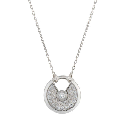 [LumiVibe]AMULETTE SILVER FULL DIAMOND NECKLACE