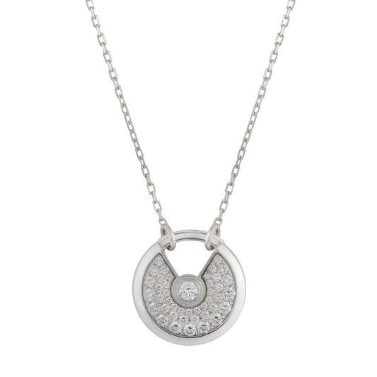 [LumiVibe]AMULETTE SILVER FULL DIAMOND NECKLACE