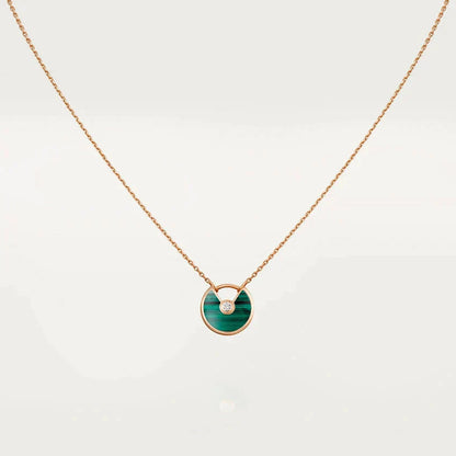 [LumiVibe]AMULETTE ROSE GOLD MALACHITE NECKLACE