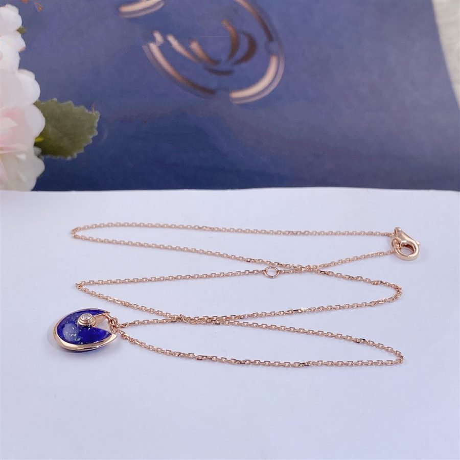 [LumiVibe]AMULETTE ROSE GOLD AGATE NECKLACE