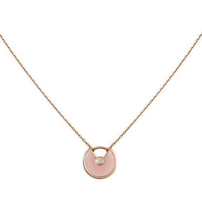 [LumiVibe]AMULETTE ROSE GOLD PINK MOP NECKLACE