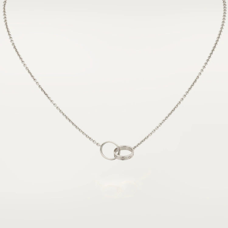 [LumiVibe]LOVE NECKLACE PINK GOLD AND SILVER