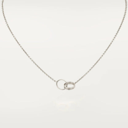 [LumiVibe]LOVE NECKLACE PINK GOLD AND SILVER