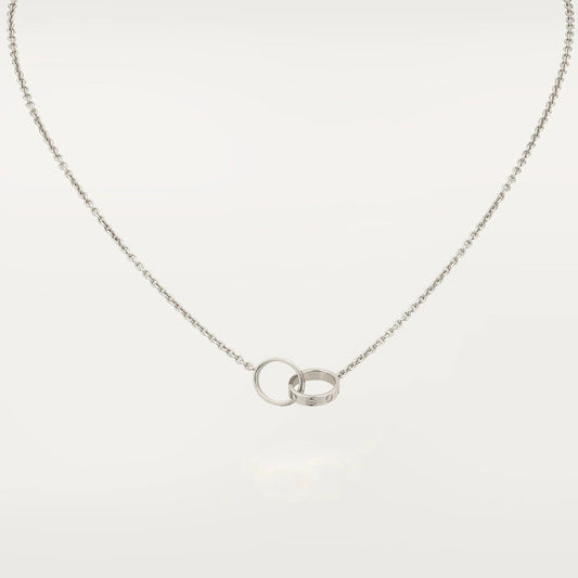 [LumiVibe]LOVE NECKLACE PINK GOLD AND SILVER