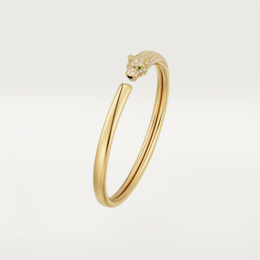 [LumiVibe]PANTHERE GOLD DIAMOND OPEN BRACELET