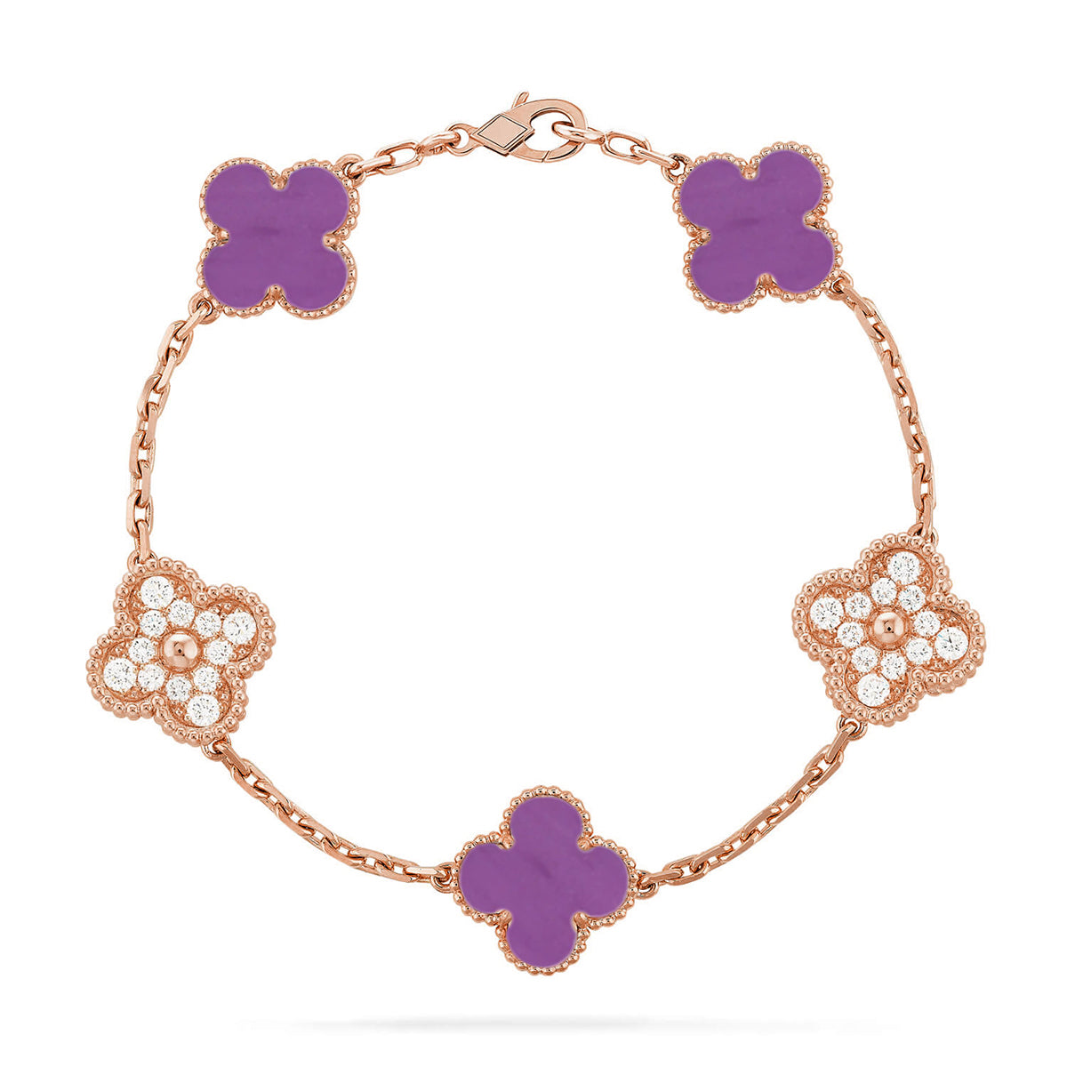 [LumiVibe] CLOVER 5 MOTIF VIOLET BRACELET COLLECTION