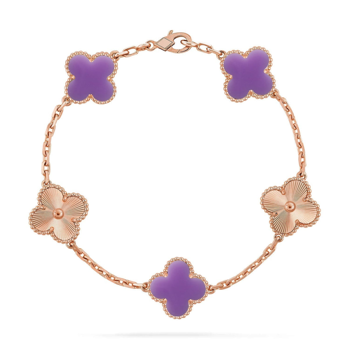 [LumiVibe]CLOVER 5 MOTIF LIGHT PURPLE BRACELET COLLECTION
